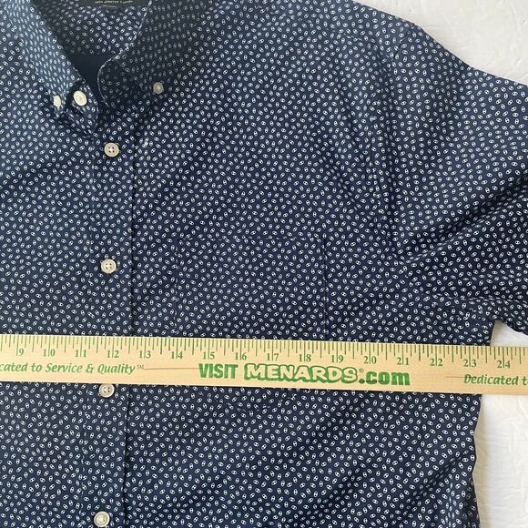 Banana Republic Tech Stretch Men's XL Slim Flex Fit Navy Blue Button Up Shirt - Picture 13 of 16